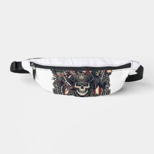Patriotic Outlaw Skull Sheriff Dark Patriot Skelet Bum Bags