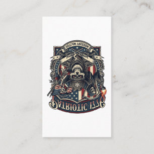 Patriotic Outlaw Skull Sheriff Dark Patriot Skelet Business Card