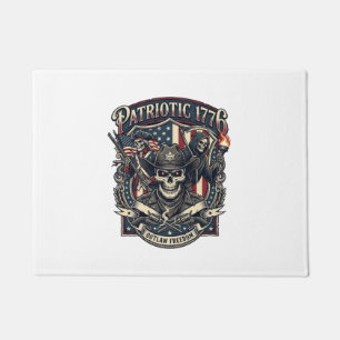 Patriotic Outlaw Skull Sheriff Dark Patriot Skelet Doormat