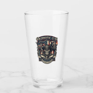 Patriotic Outlaw Skull Sheriff Dark Patriot Skelet Glass