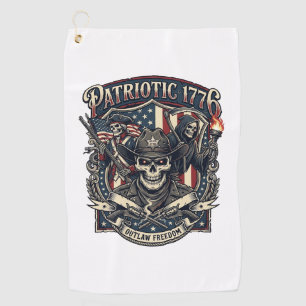 Patriotic Outlaw Skull Sheriff Dark Patriot Skelet Golf Towel