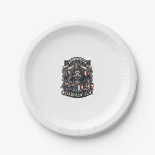 Patriotic Outlaw Skull Sheriff Dark Patriot Skelet Paper Plate
