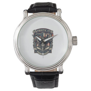 Patriotic Outlaw Skull Sheriff Dark Patriot Skelet Watch