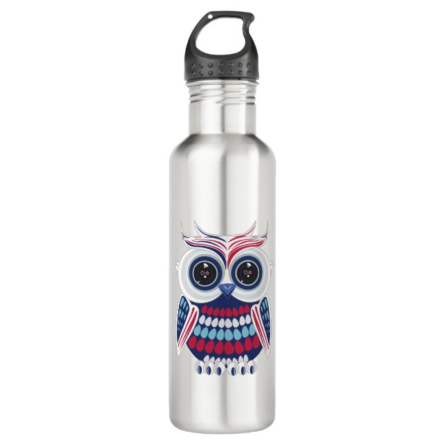 Patriotic Owl 710 Ml Water Bottle (Front)