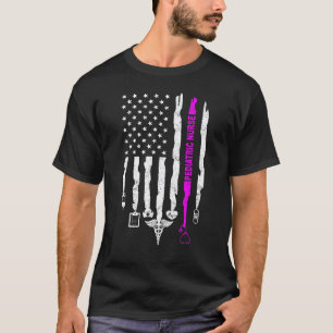 Patriotic Paediatrics Nurse USA Flag Nurses Week T-Shirt