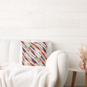 Patriotic Painted Planks Cushion