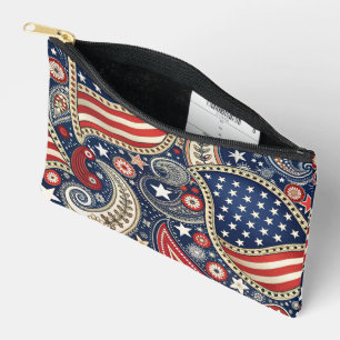 Patriotic Paisley Accessory Pouch