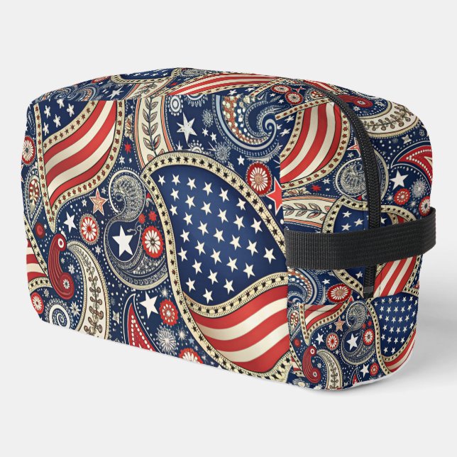 Patriotic Paisley Print Cut Sew Bag (Left Corner)