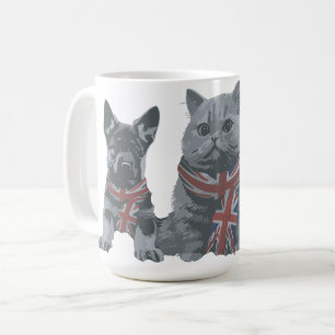 Patriotic Pals: UK Dog and Cat Coffee Mug