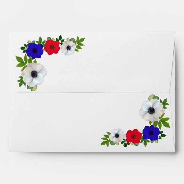 Patriotic Panda Anemone Envelope (Back (Top Flap))