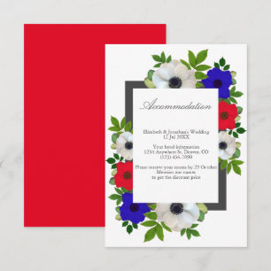 Patriotic Panda Anemone Wedding Accommodation Card