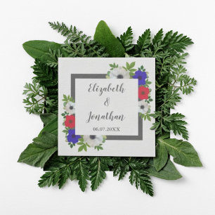 Patriotic Panda Anemone Wedding Napkin