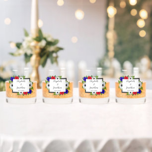 Patriotic Panda Anemone Wedding Whiskey Glass
