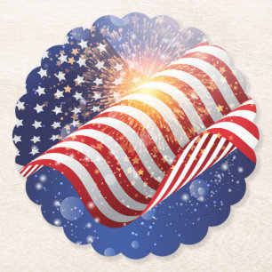 Patriotic Paper Coasters Set