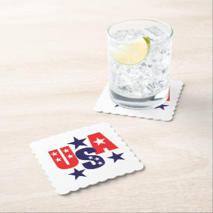 Patriotic Paper Drink Coaster