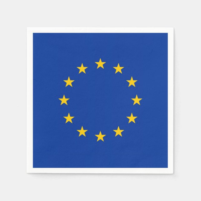 Patriotic paper napkins with European Union flag (Front)