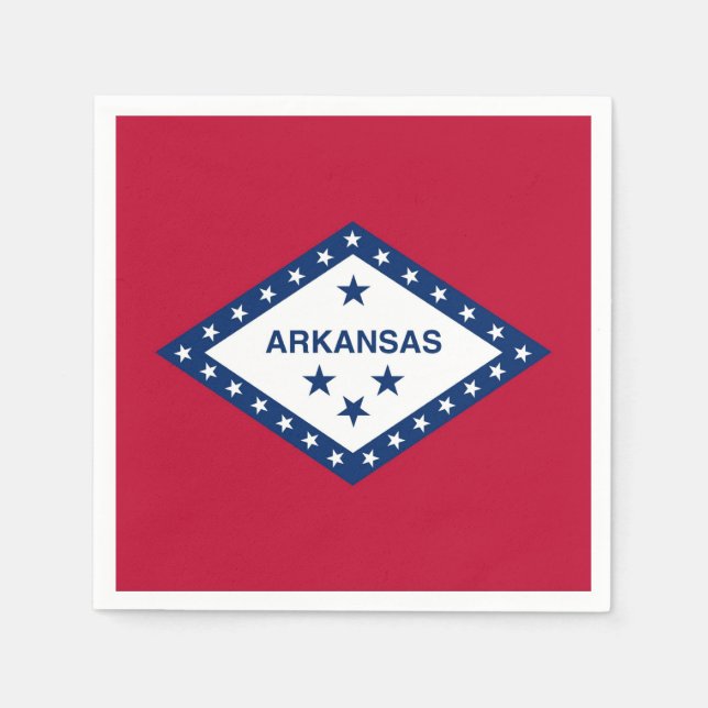 Patriotic paper napkins with flag of Arkansas, USA (Front)