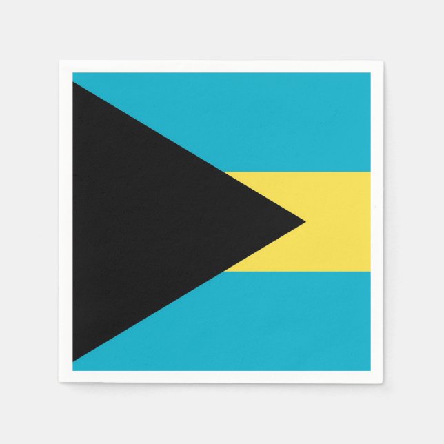 Patriotic paper napkins with flag of Bahamas (Front)