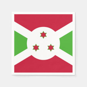 Patriotic paper napkins with flag of Burundi