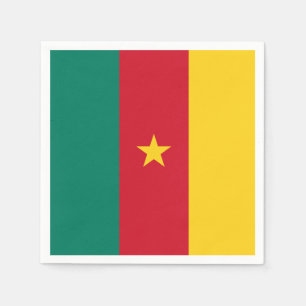Patriotic paper napkins with flag of Cameroon