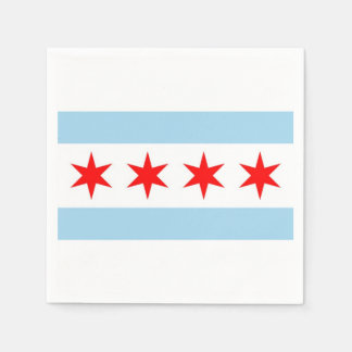 Patriotic paper napkins with flag of Chicago
