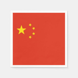Patriotic paper napkins with flag of China