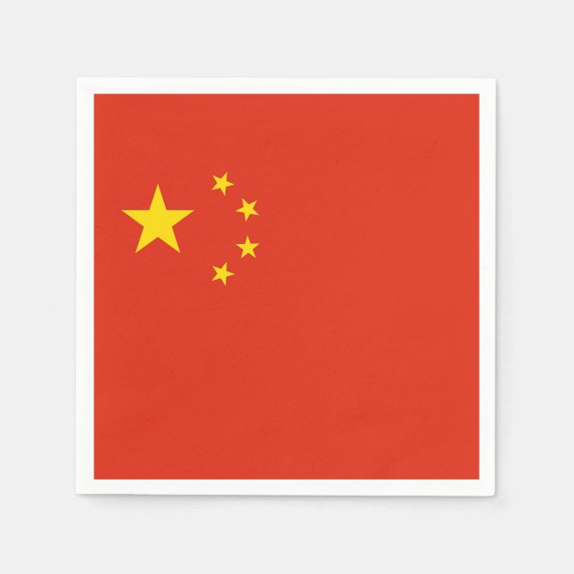 Patriotic paper napkins with flag of China (Front)