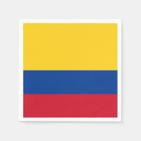 Patriotic paper napkins with flag of Colombia