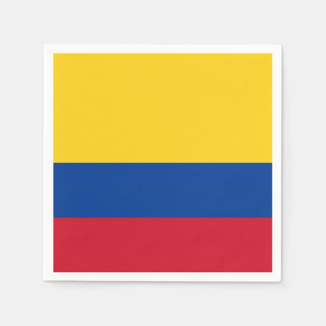 Patriotic paper napkins with flag of Colombia (Front)