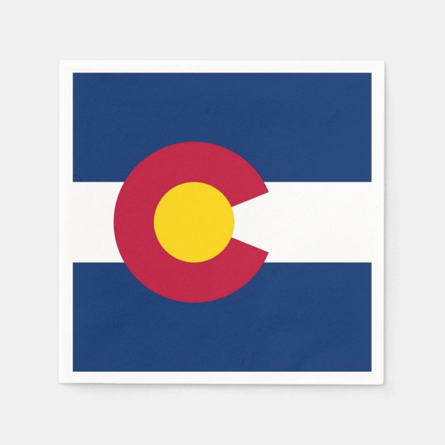 Patriotic paper napkins with flag of Colorado (Front)