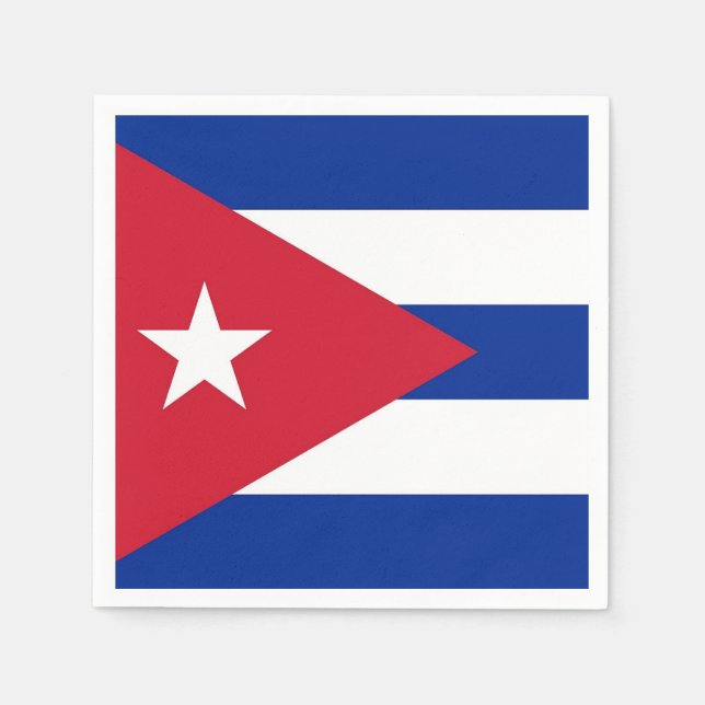 Patriotic paper napkins with flag of Cuba (Front)