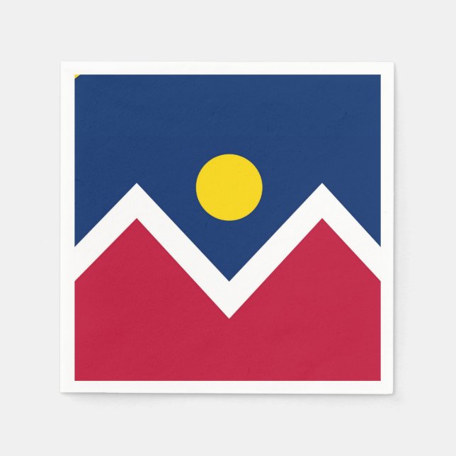 Patriotic paper napkins with flag of Denver (Front)