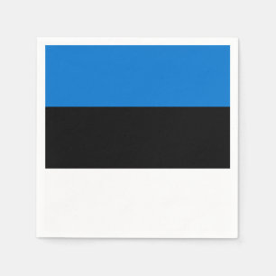 Patriotic paper napkins with flag of Estonia