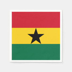 Patriotic paper napkins with flag of Ghana
