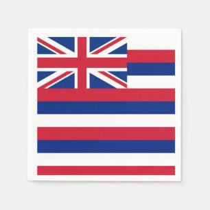 Patriotic paper napkins with flag of Hawaii