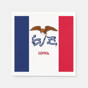 Patriotic paper napkins with flag of Iowa