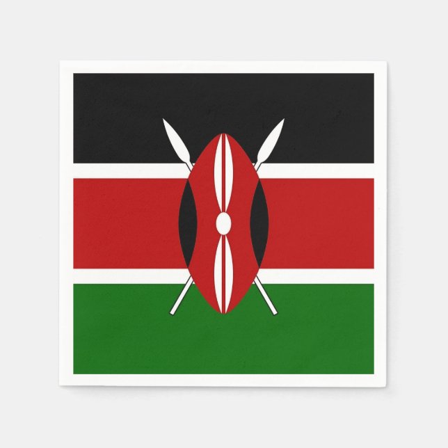Patriotic paper napkins with flag of Kenya (Front)