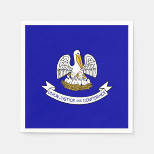 Patriotic paper napkins with flag of Louisiana