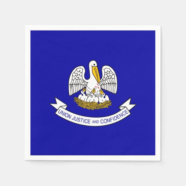 Patriotic paper napkins with flag of Louisiana (Front)