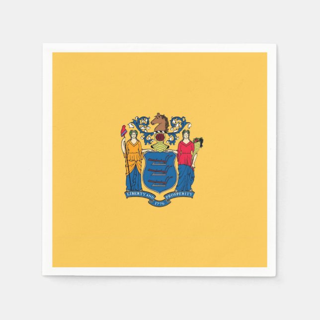 Patriotic paper napkins with flag of New Jersey (Front)