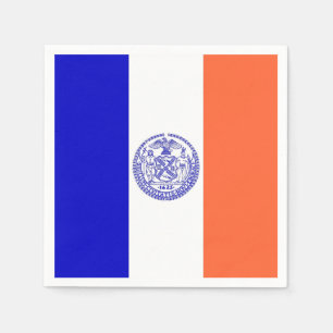 Patriotic paper napkins with flag of New York City
