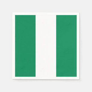 Patriotic paper napkins with flag of Nigeria