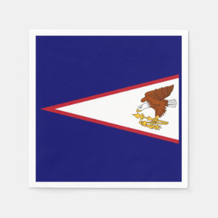 Patriotic paper napkins with flag of Samoa, USA