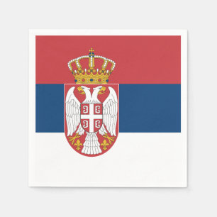 Patriotic paper napkins with flag of Serbia