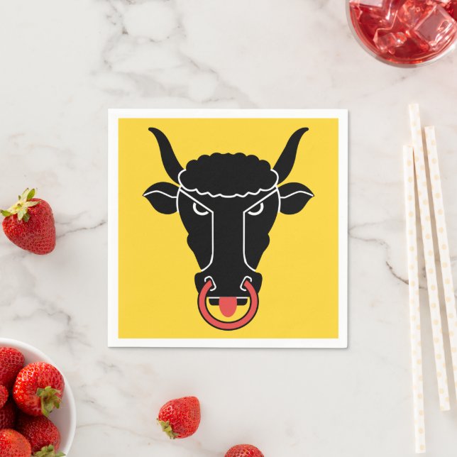 Patriotic paper napkins with flag of Uri, Swiss (Insitu)