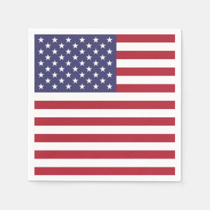 Patriotic paper napkins with flag of USA