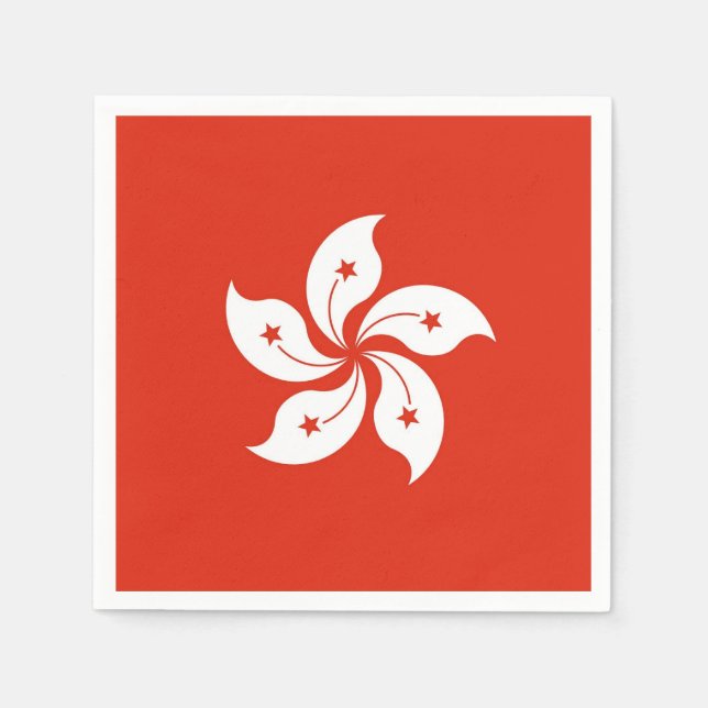 Patriotic paper napkins with Hong Kong flag (Front)