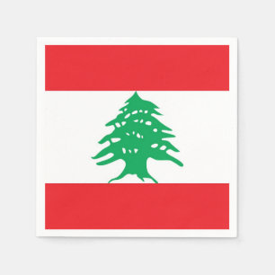 Patriotic paper napkins with Lebanon flag