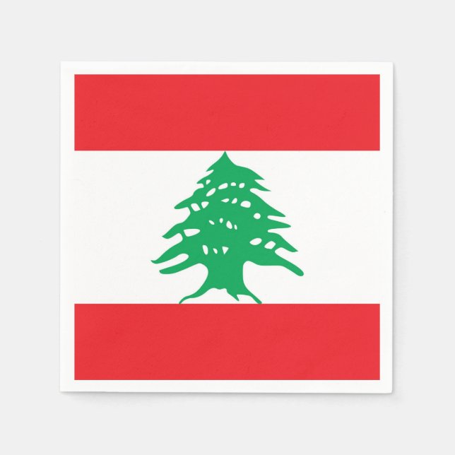 Patriotic paper napkins with Lebanon flag (Front)