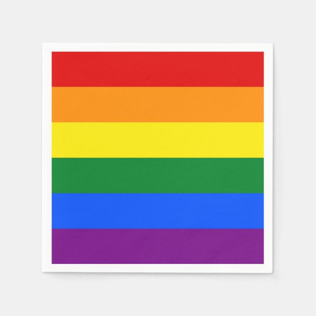 Patriotic paper napkins with LGBT flag (Front)